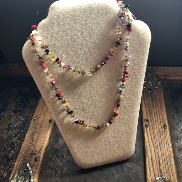 Gemstone natural bead necklace. - Picture 2 of 3